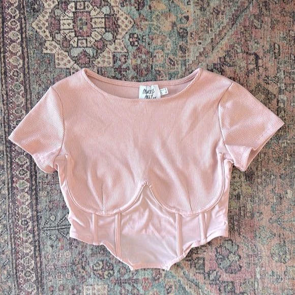 Princess Polly Like New Not Your Baby Corset Top in Pink Size 6 - Picture 6 of 8